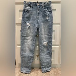 Risen straight leg distressed jeans 5/27